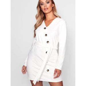 Boohoo long sleeve wrap dress